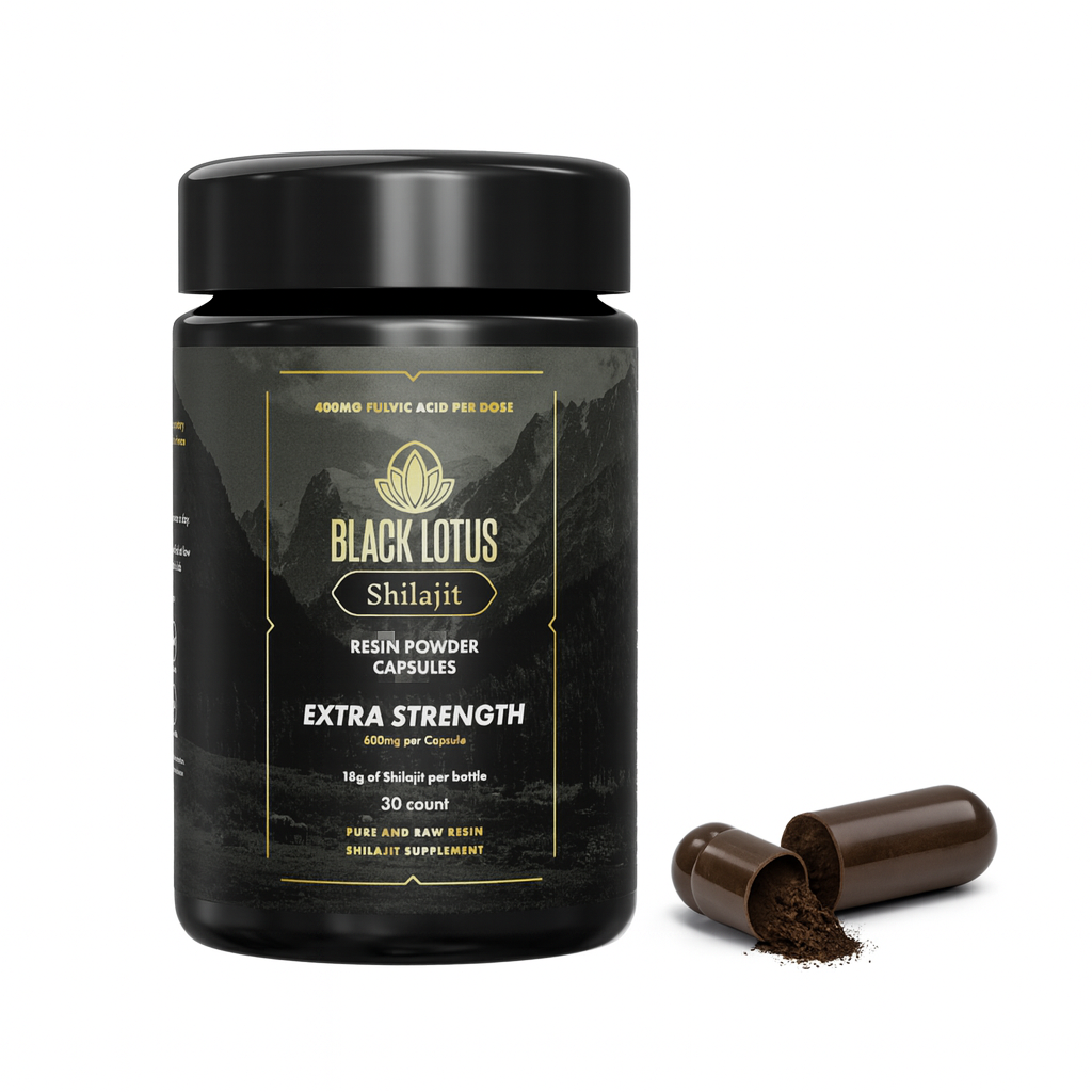 Shilajit Raw Resin Powder Capsules: EXTRA STRENGTH