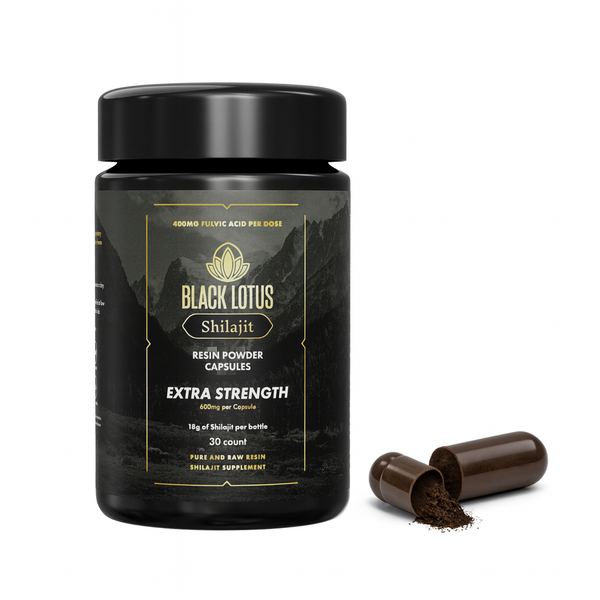 Shilajit Raw Resin Powder Capsules: EXTRA STRENGTH