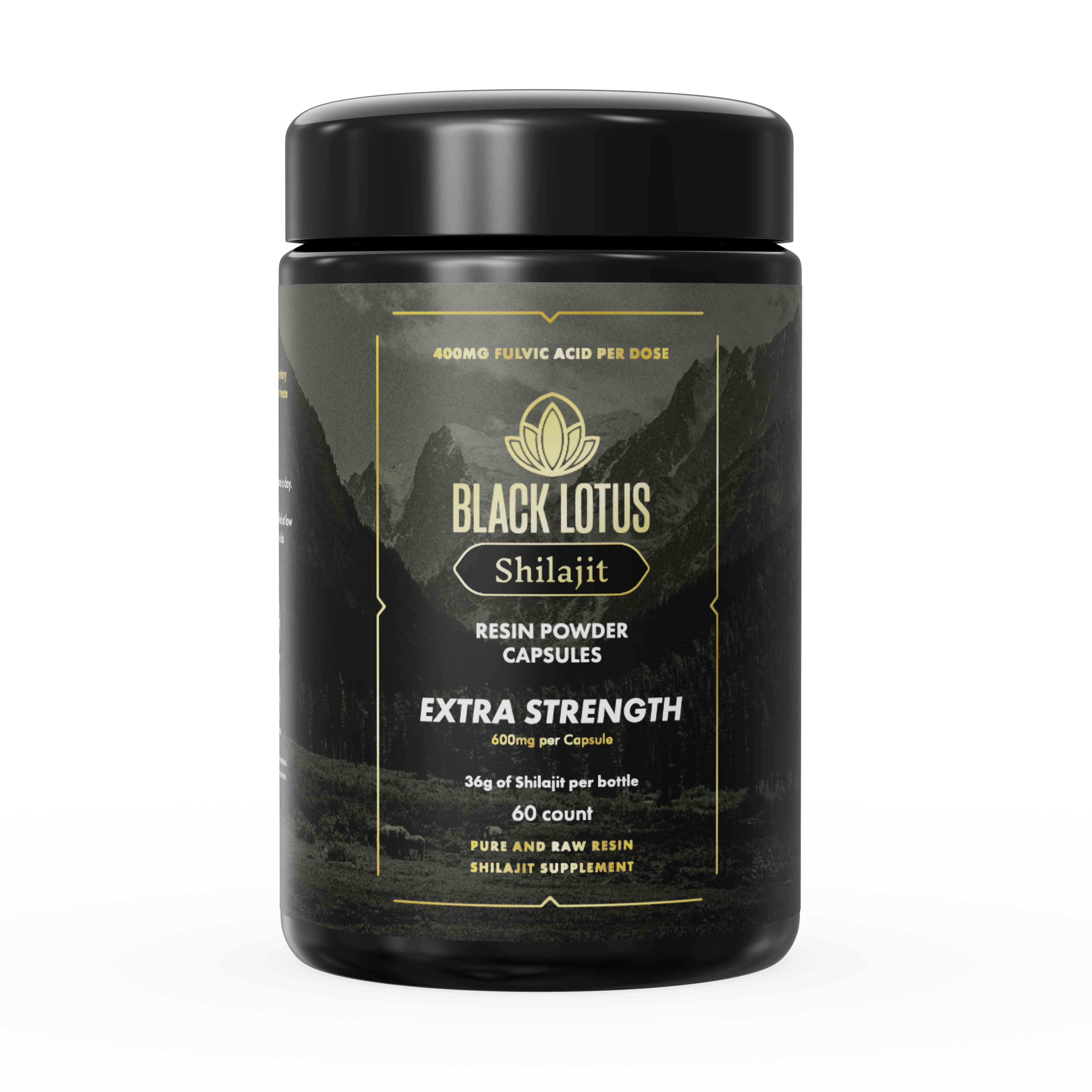 Shilajit Raw Resin Powder Capsules: EXTRA STRENGTH