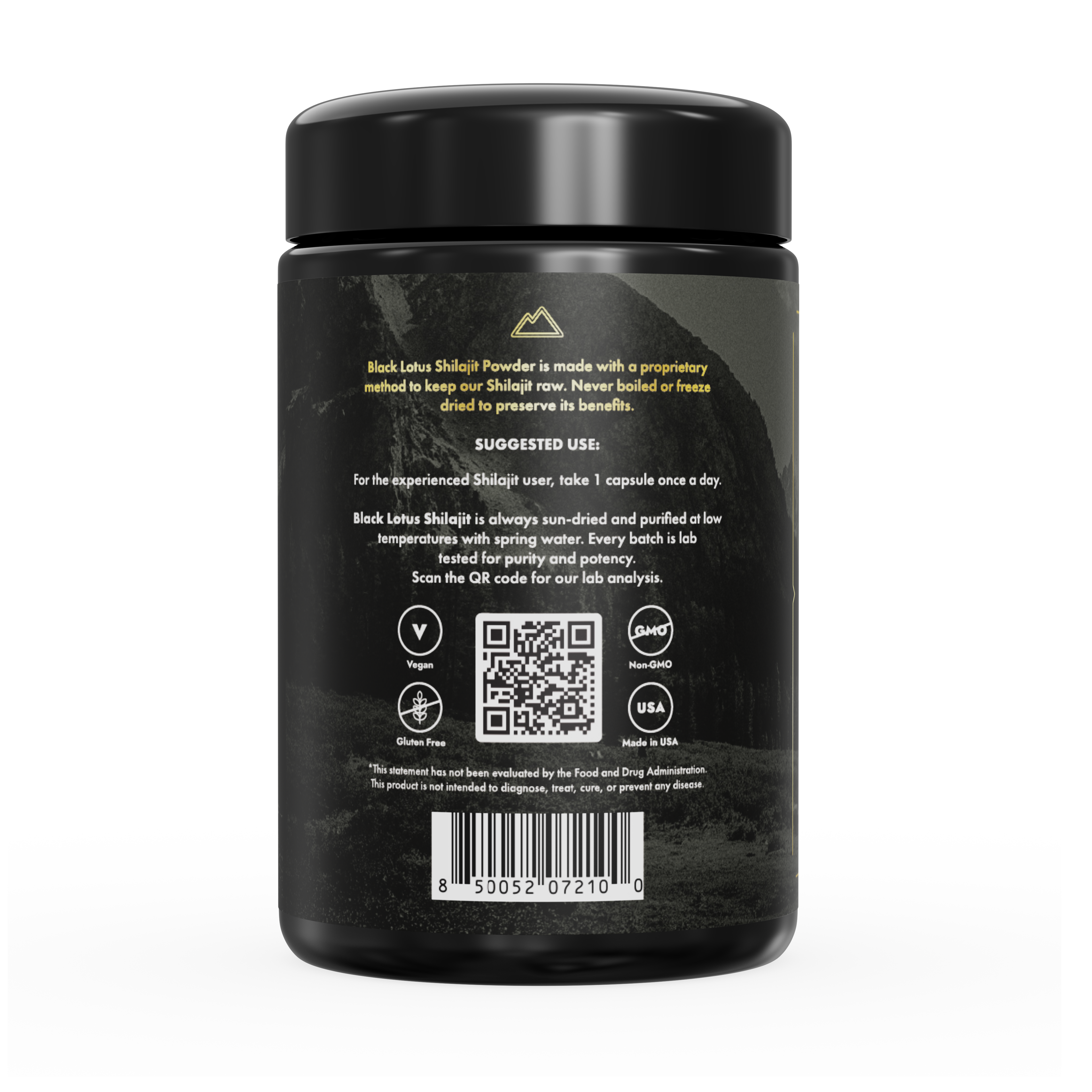 Shilajit Raw Resin Powder Capsules: EXTRA STRENGTH